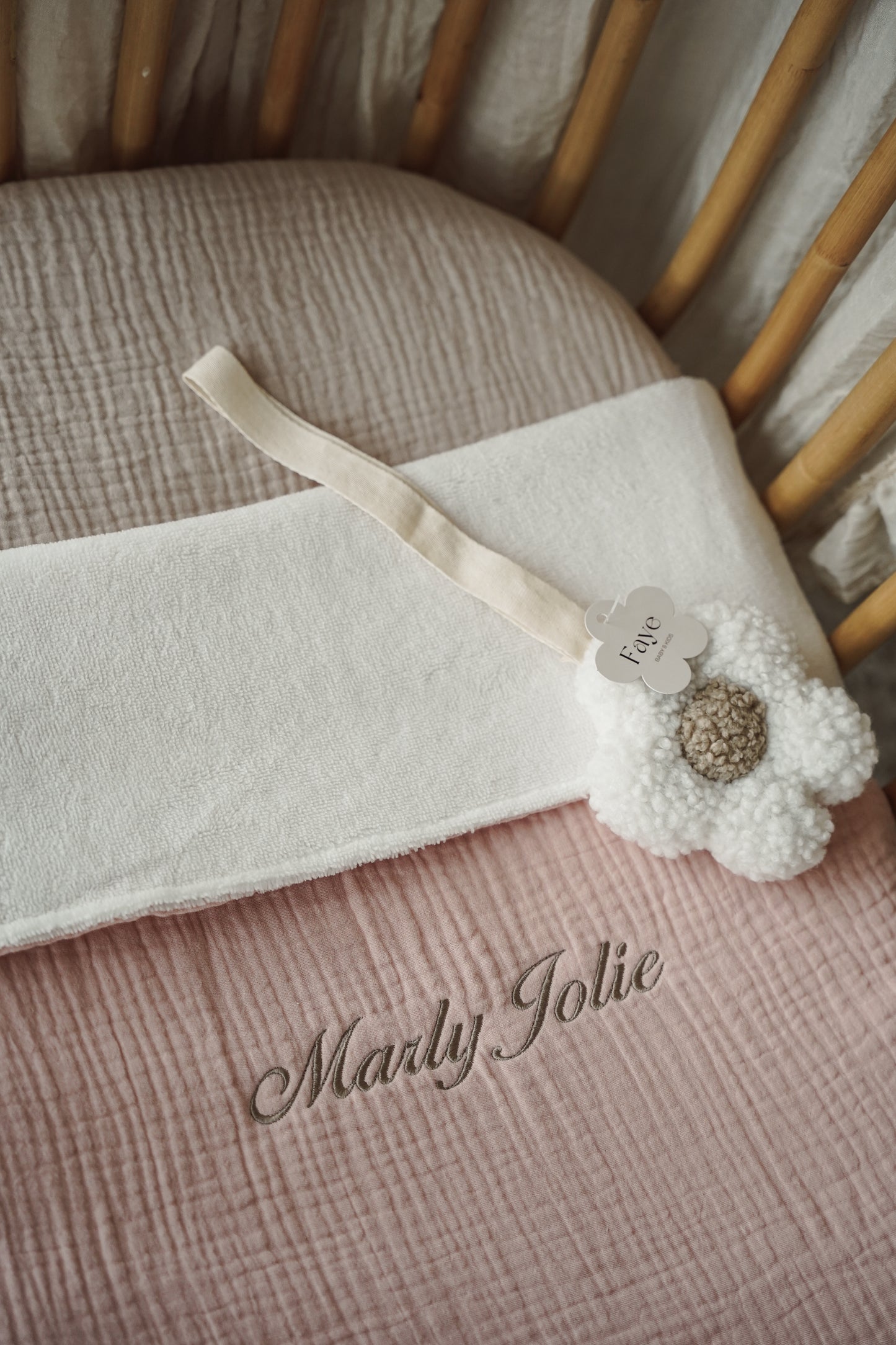 Bamboe deken ledikant formaat - Soft Pink|