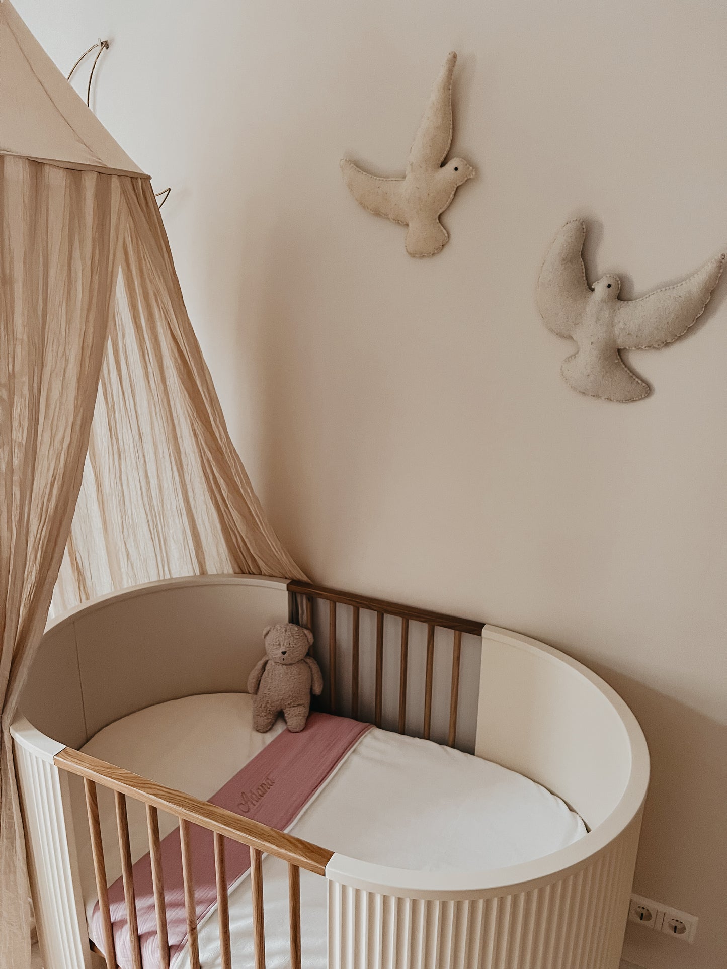 Bamboe deken wieg formaat - Blush Pink