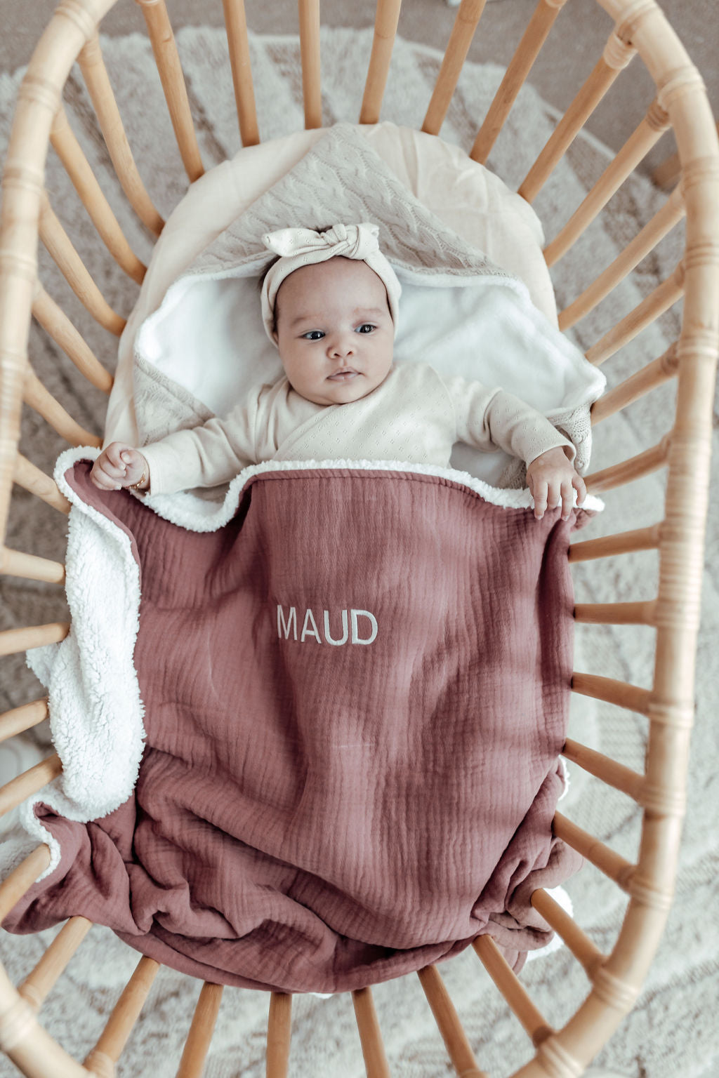 Teddy deken Wieg formaat - Blush Pink |