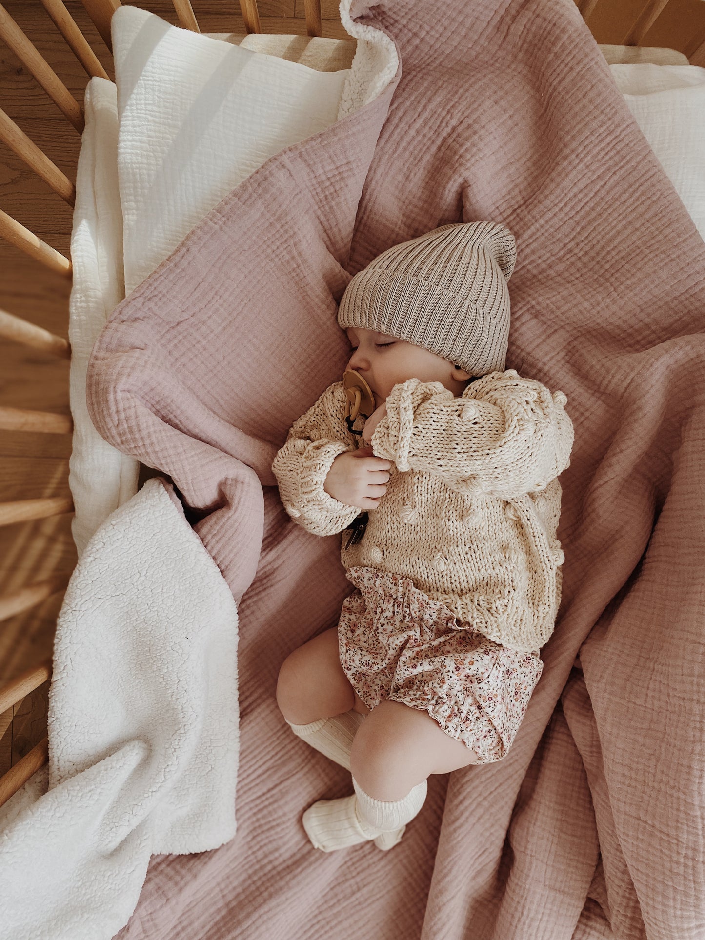 Teddy deken Ledikant Formaat - Blush Pink|