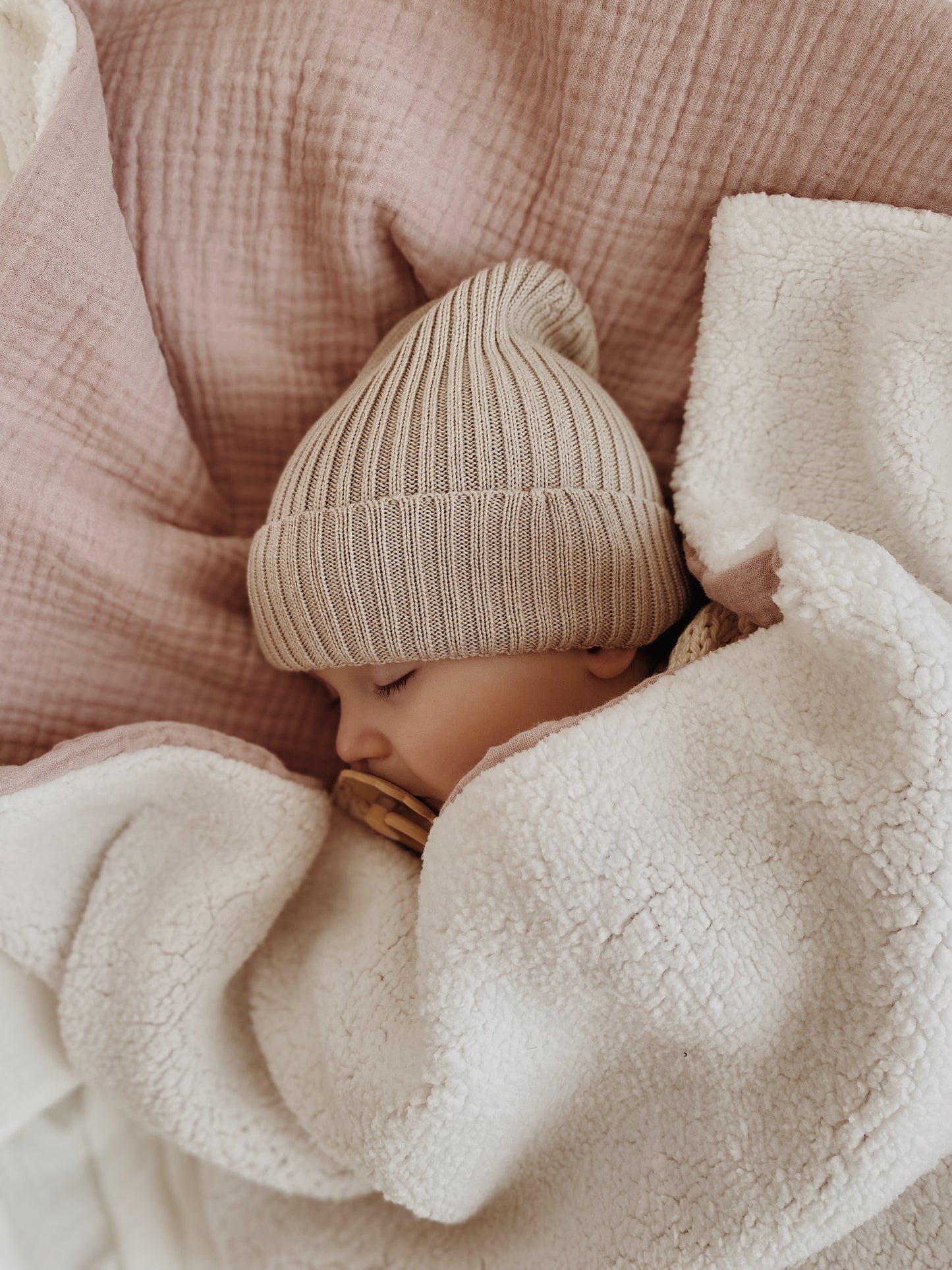 Teddy deken Ledikant Formaat - Blush Pink|