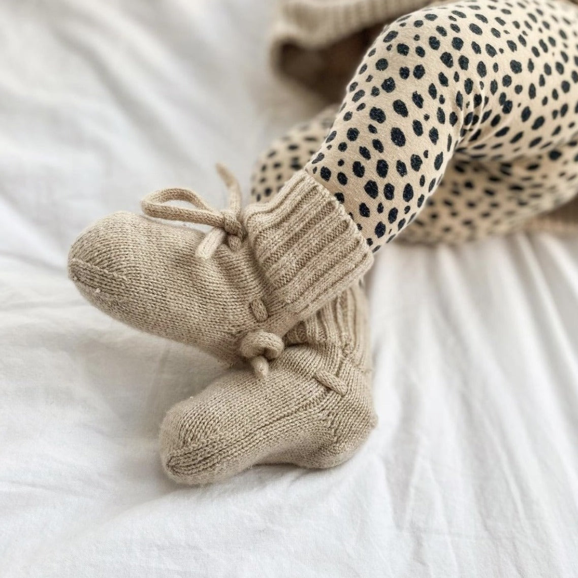 Merino wol booties - Sand