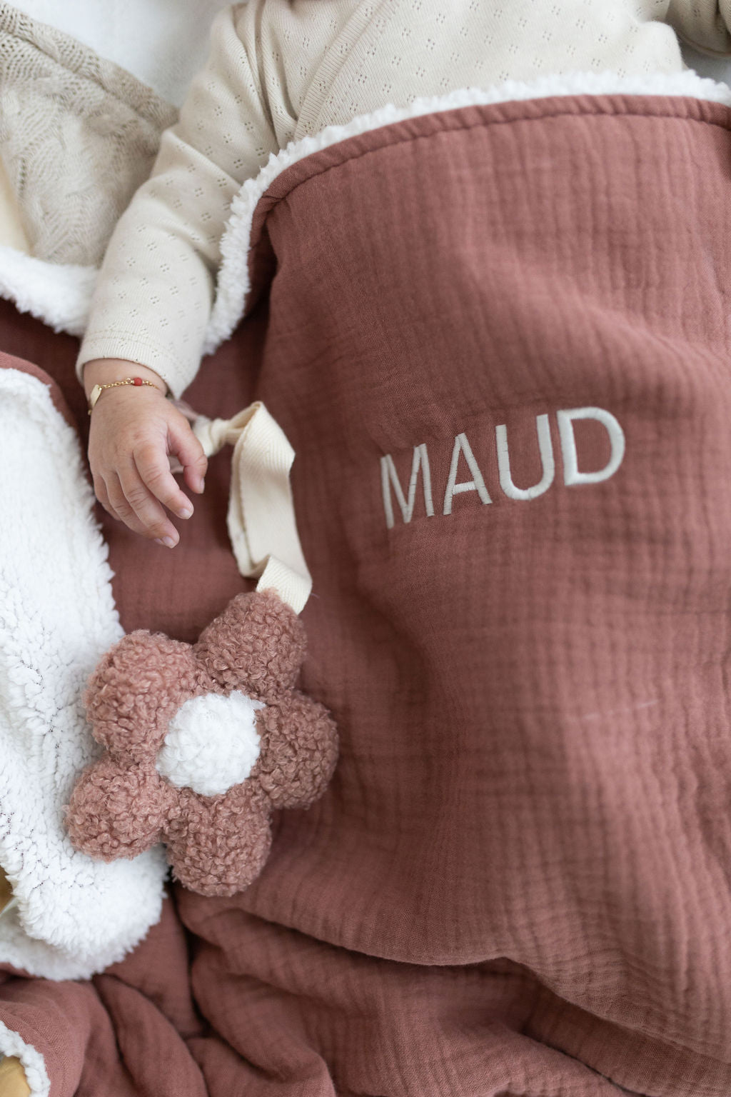 Teddy deken Wieg formaat - Blush Pink |