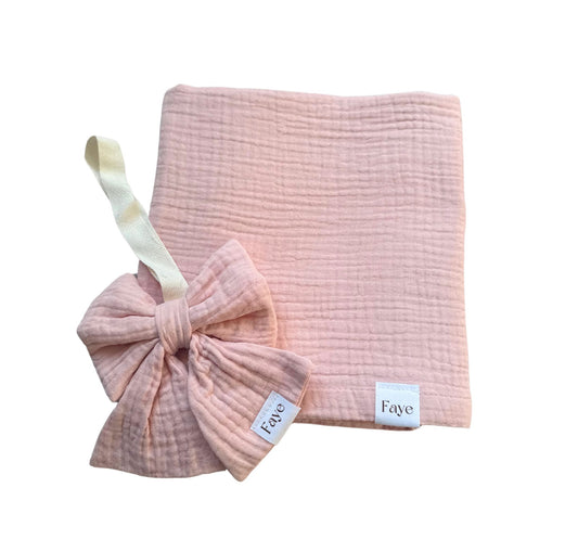 Mousseline deken  - Soft Pink|