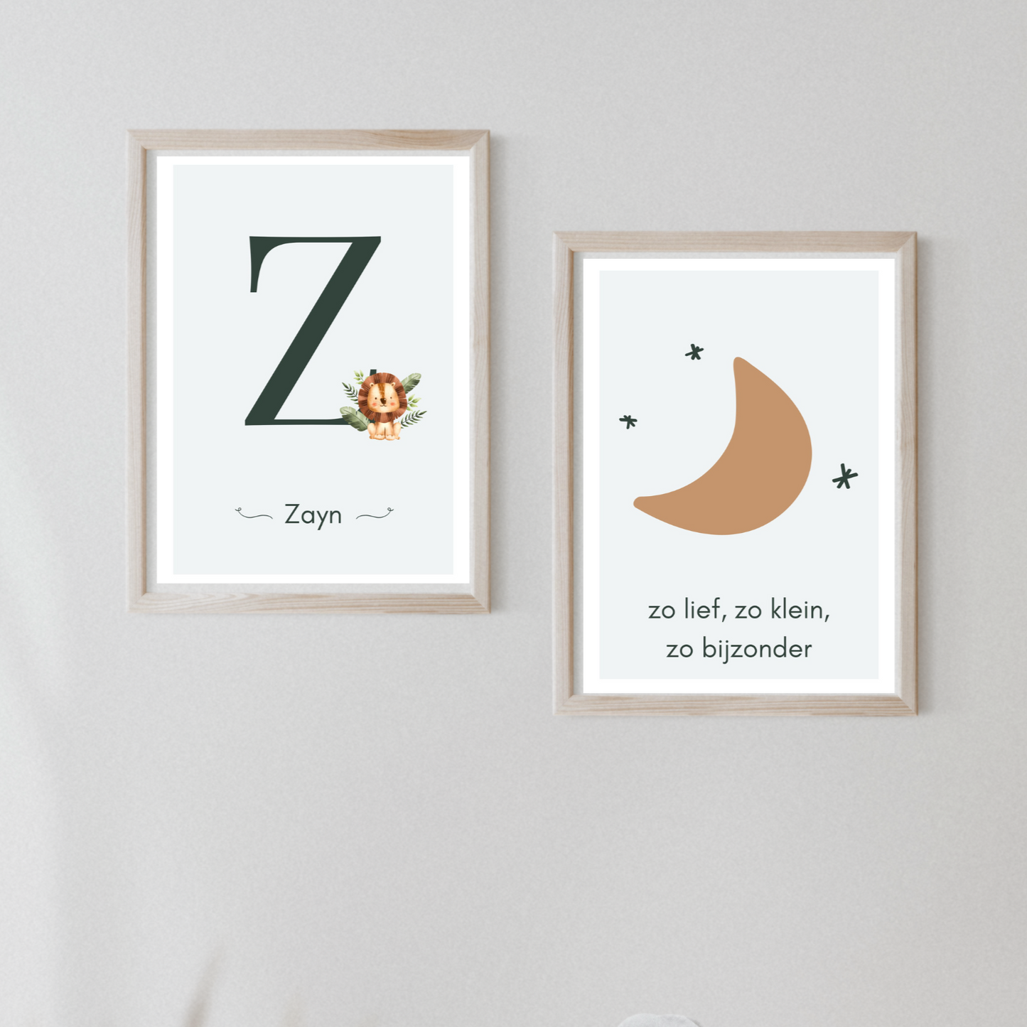 Printable poster - Initials 2-delig boys
